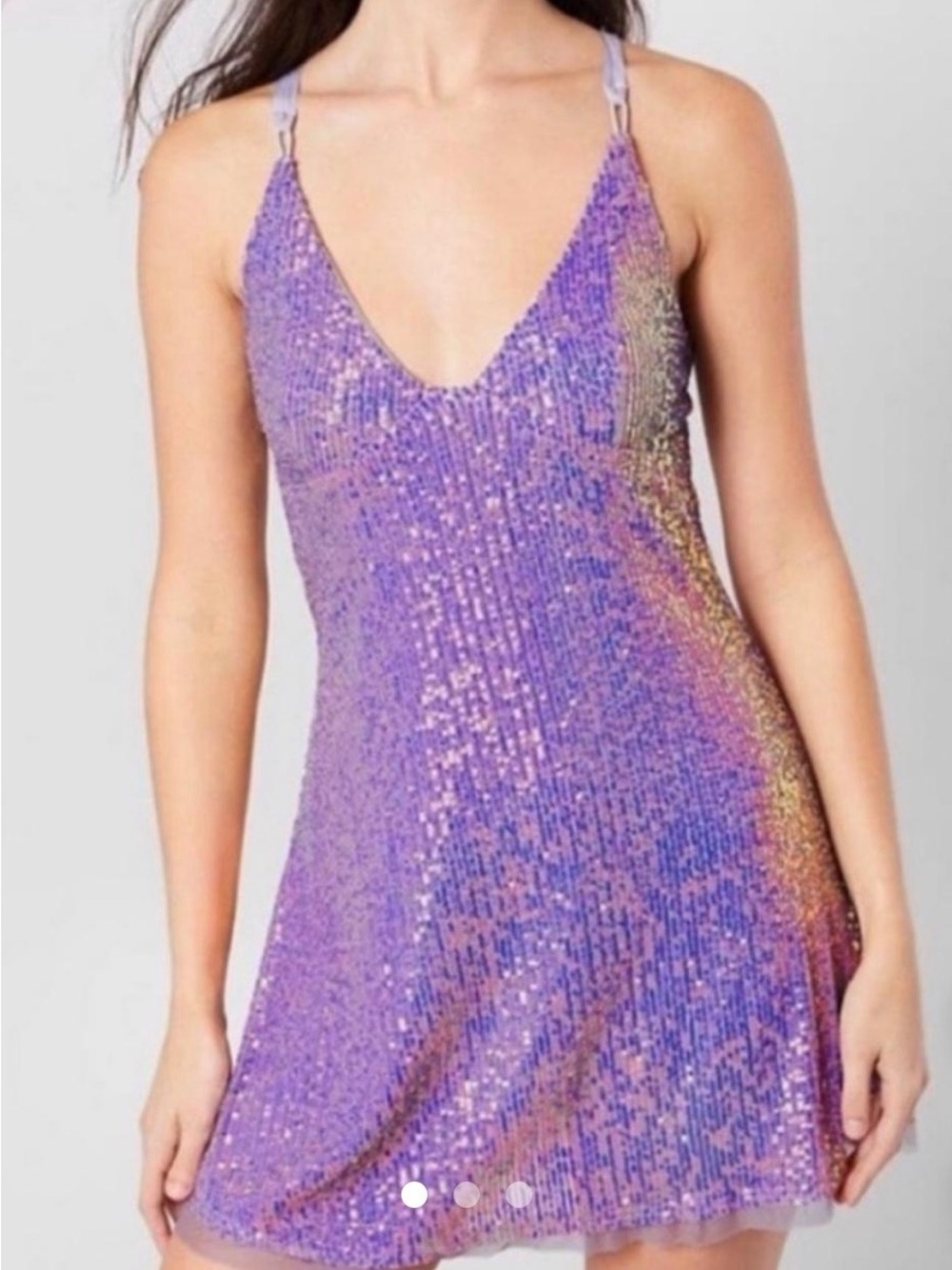 Free People Purple Sequin Slip Dress